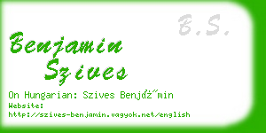 benjamin szives business card